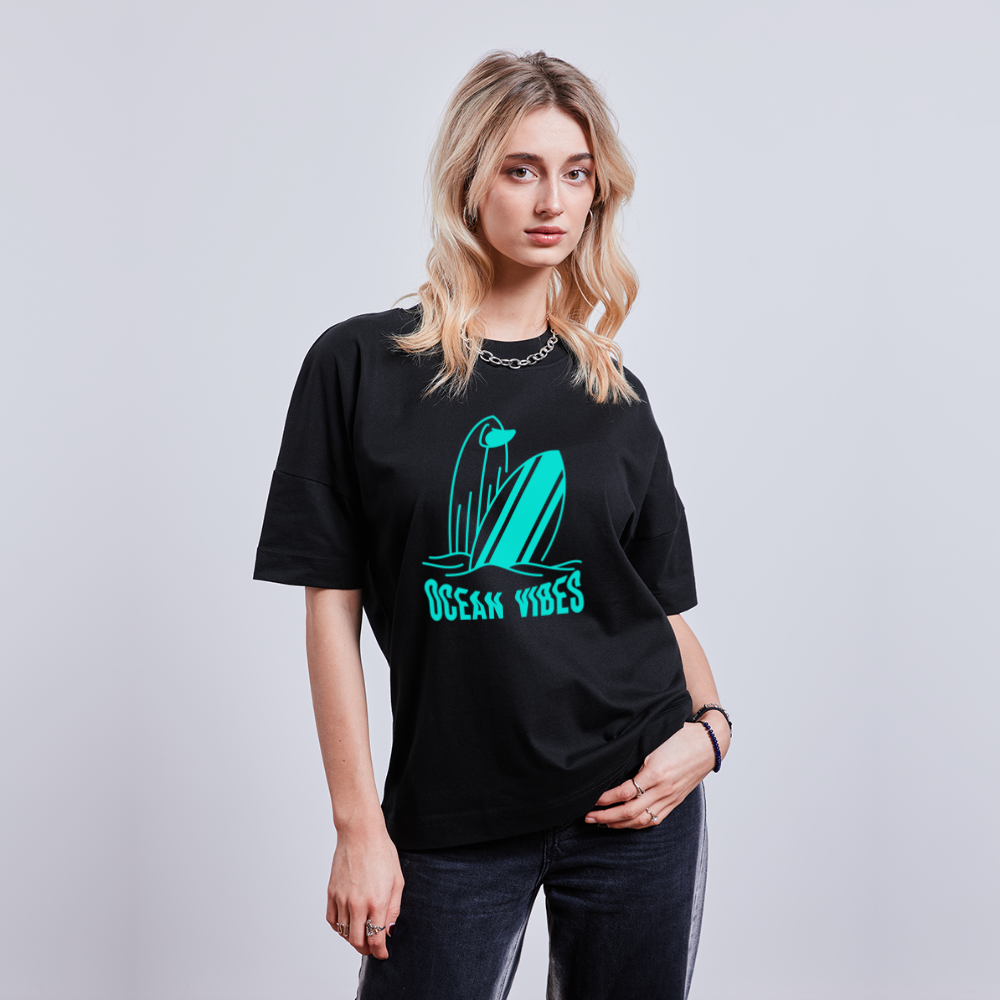 Unisex Oversize Bio-T-Shirt -ocean vibes- - Schwarz