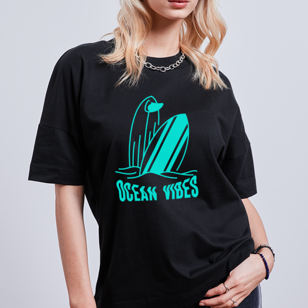 Unisex Oversize Bio-T-Shirt -ocean vibes- - Schwarz