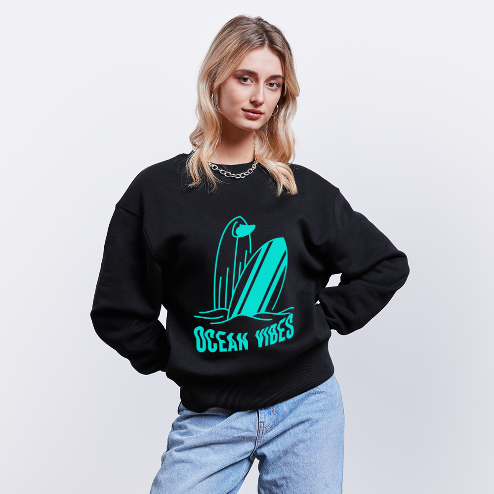 Unisex Oversize Pullover -ocean vibes- - Schwarz