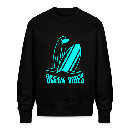 Unisex Oversize Pullover -ocean vibes- - Schwarz