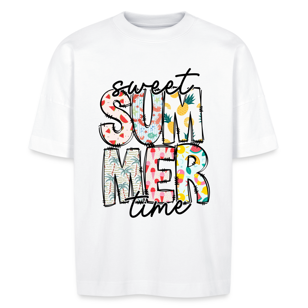 Unisex Oversize  T-Shirt -sweet summertime - Weiß