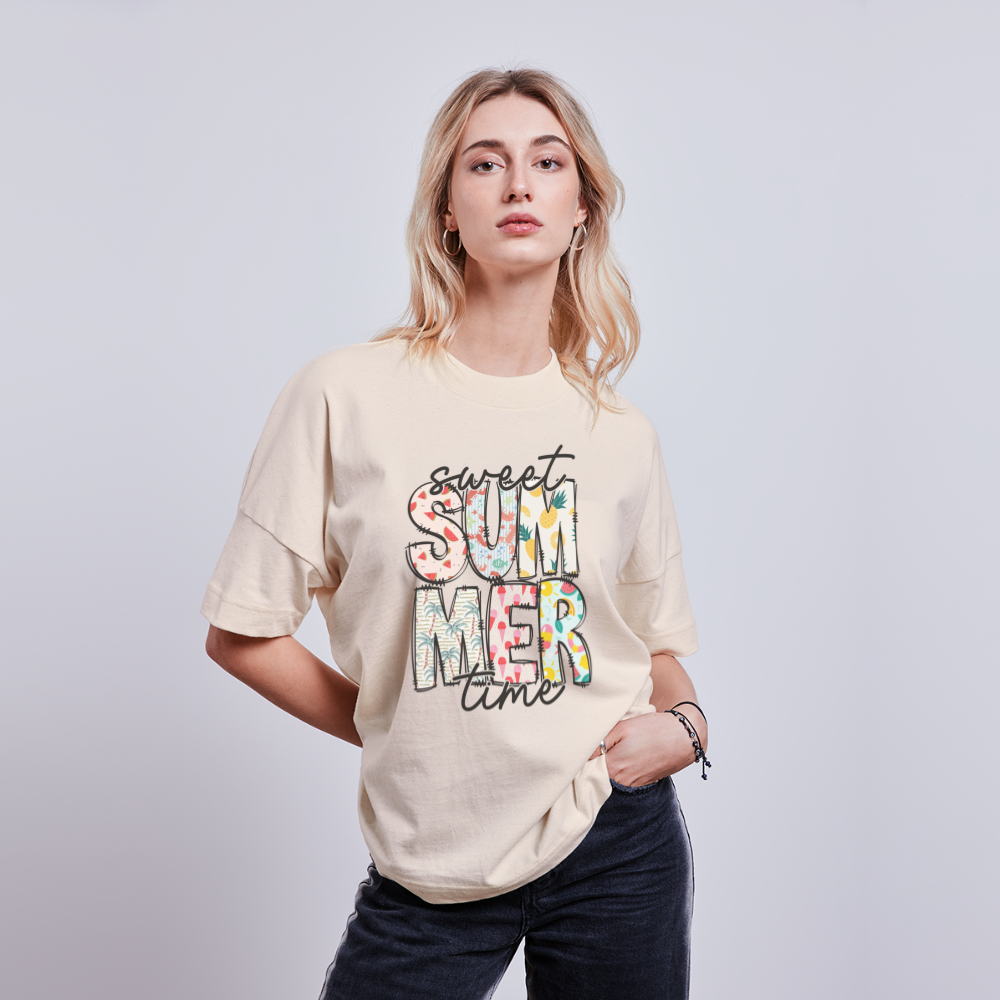 Unisex Oversize  T-Shirt -sweet summertime - Naturweiß