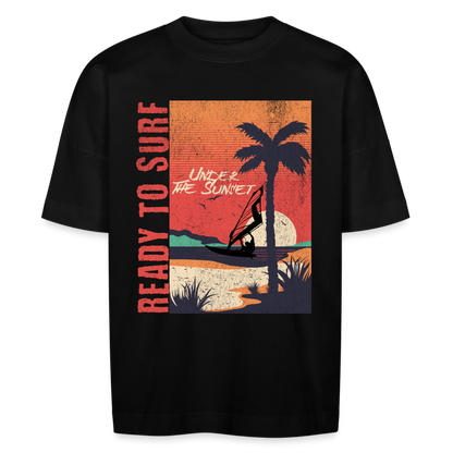 Unisex Oversize Bio-T-Shirt ready to surf - Schwarz