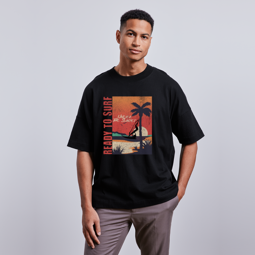 Unisex Oversize Bio-T-Shirt ready to surf - Schwarz