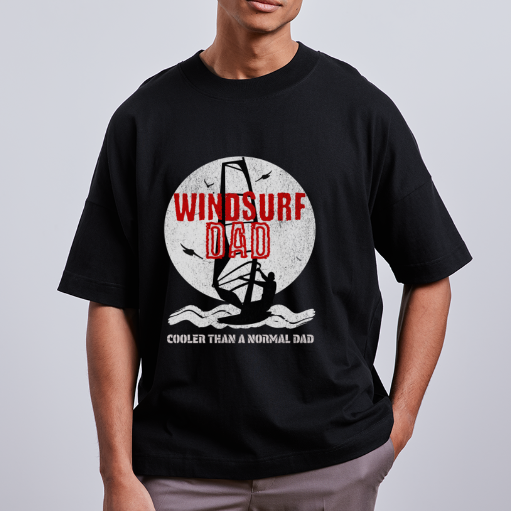 Unisex Oversize Bio-T-Shirt -windsurf dad- - Schwarz