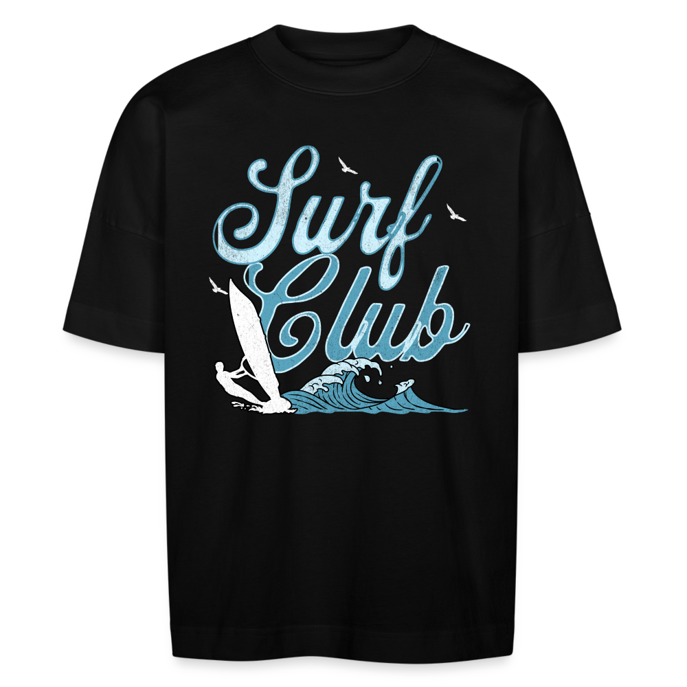 Unisex Oversize Bio-T-Shirt -surf club- - Schwarz