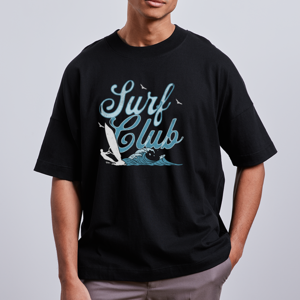 Unisex Oversize Bio-T-Shirt -surf club- - Schwarz