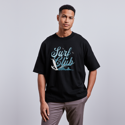 Unisex Oversize Bio-T-Shirt -surf club- - Schwarz