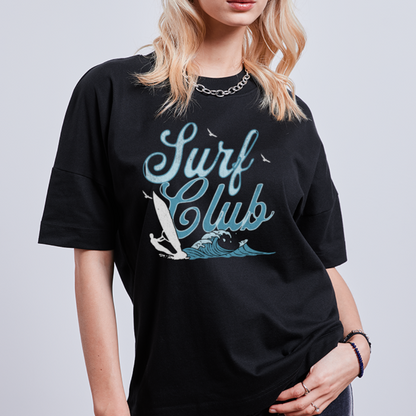 Unisex Oversize Bio-T-Shirt -surf club- - Schwarz