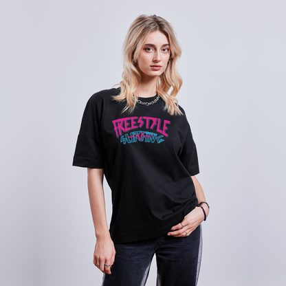 Unisex Oversize Bio-T-Shirt -freestyle surfing- - Schwarz