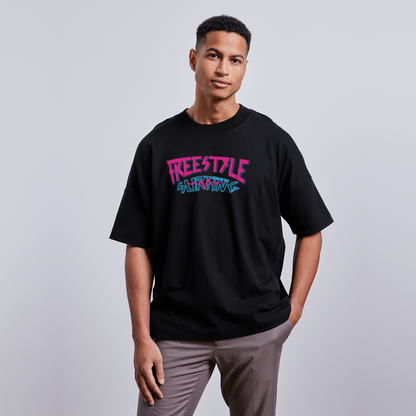 Unisex Oversize Bio-T-Shirt -freestyle surfing- - Schwarz