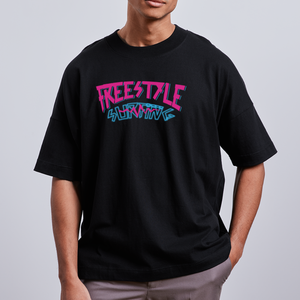 Unisex Oversize Bio-T-Shirt -freestyle surfing- - Schwarz