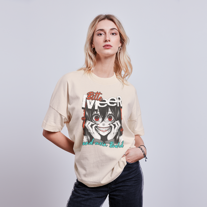 T-Shirt Unisex Oversize -bitte Meer und mein board- - Naturweiß