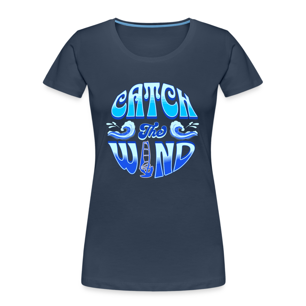 Frauen Premium Bio T-Shirt -catch the wind- - Navy