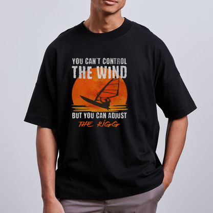 Unisex Oversize Bio-T-Shirt -you can´t control the wind- - Schwarz