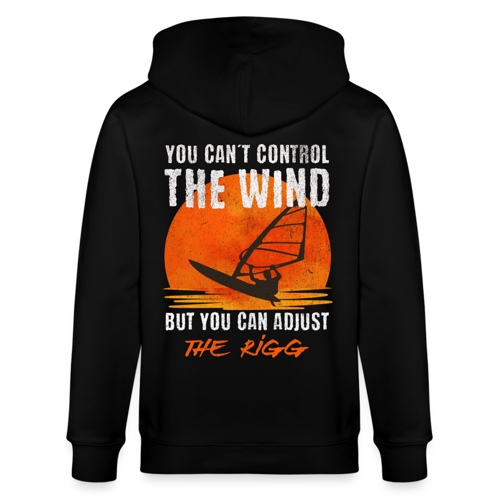 Unisex Bio-Kapuzenjacke -you can´t control the wind- - Schwarz