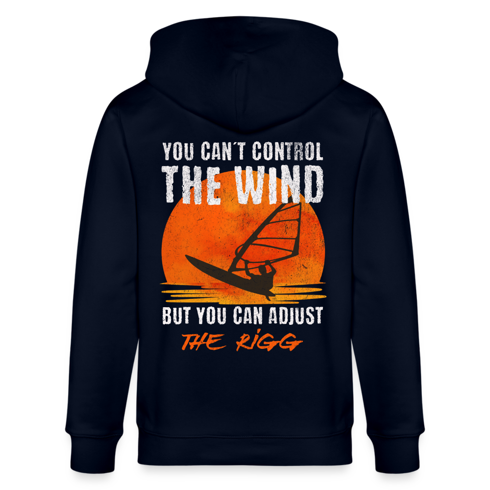 Unisex Bio-Kapuzenjacke -you can´t control the wind- - Navy