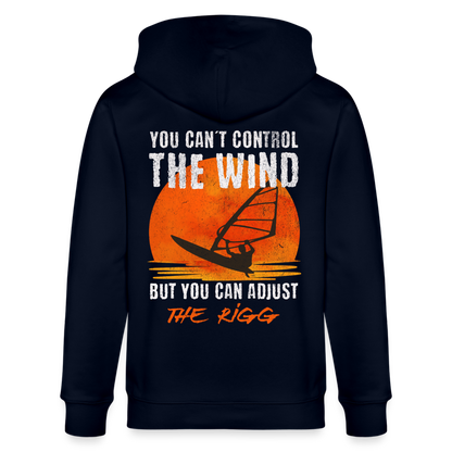 Unisex Bio-Kapuzenjacke -you can´t control the wind- - Navy