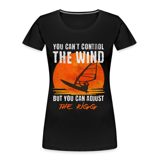 Frauen Premium Bio T-Shirt -you can´t control the wind- - Schwarz