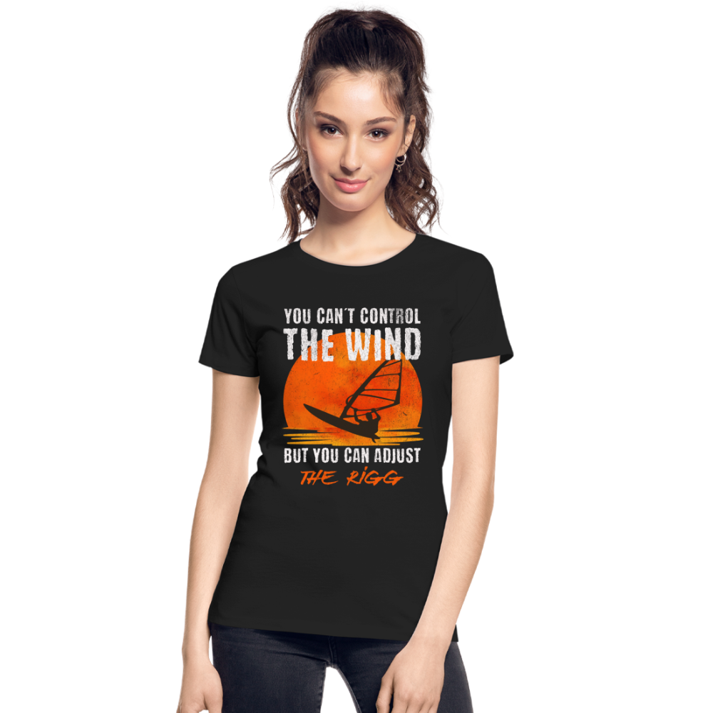 Frauen Premium Bio T-Shirt -you can´t control the wind- - Schwarz