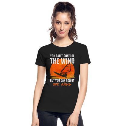 Frauen Premium Bio T-Shirt -you can´t control the wind- - Schwarz