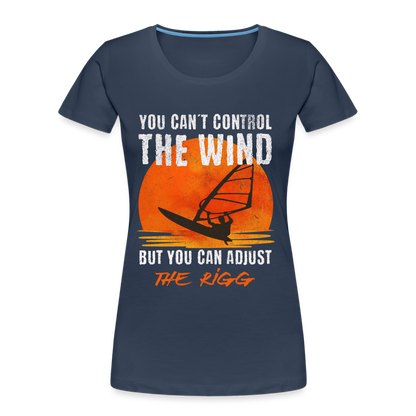 Frauen Premium Bio T-Shirt -you can´t control the wind- - Navy