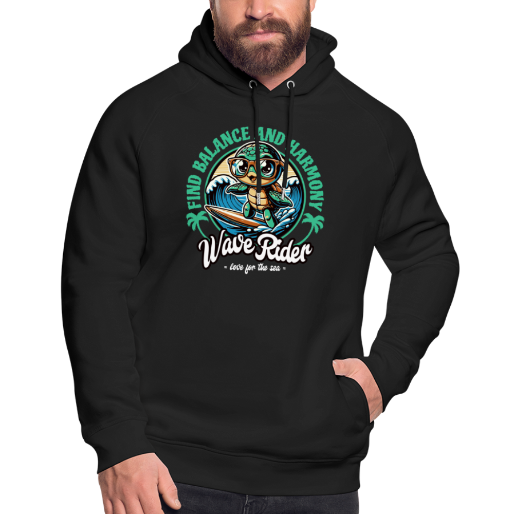 Unisex Bio-Hoodie -wave rider- - Schwarz