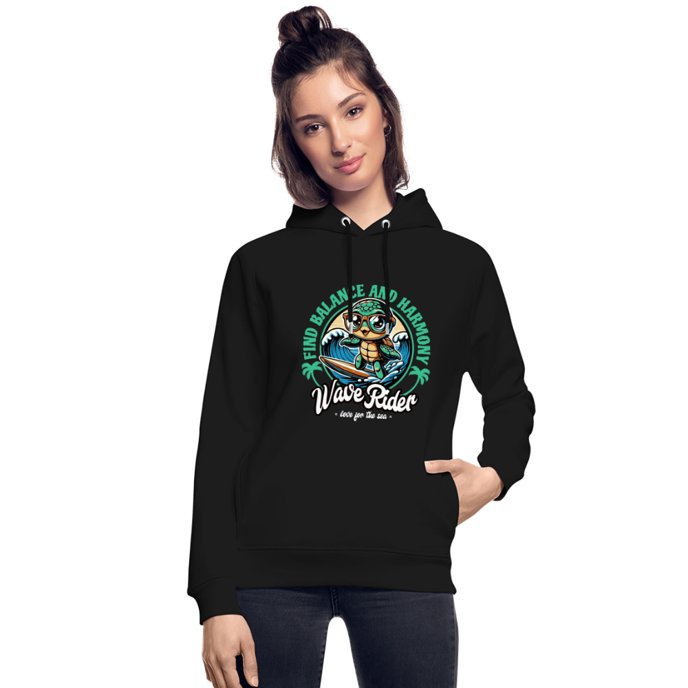 Unisex Bio-Hoodie -wave rider- - Schwarz