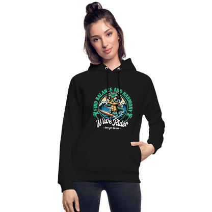 Unisex Bio-Hoodie -wave rider- - Schwarz