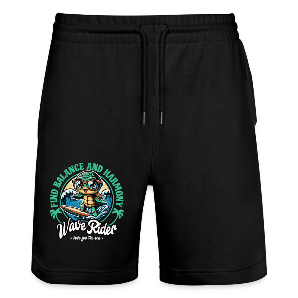 Unisex Bio Joggingshorts -wave rider- - Schwarz