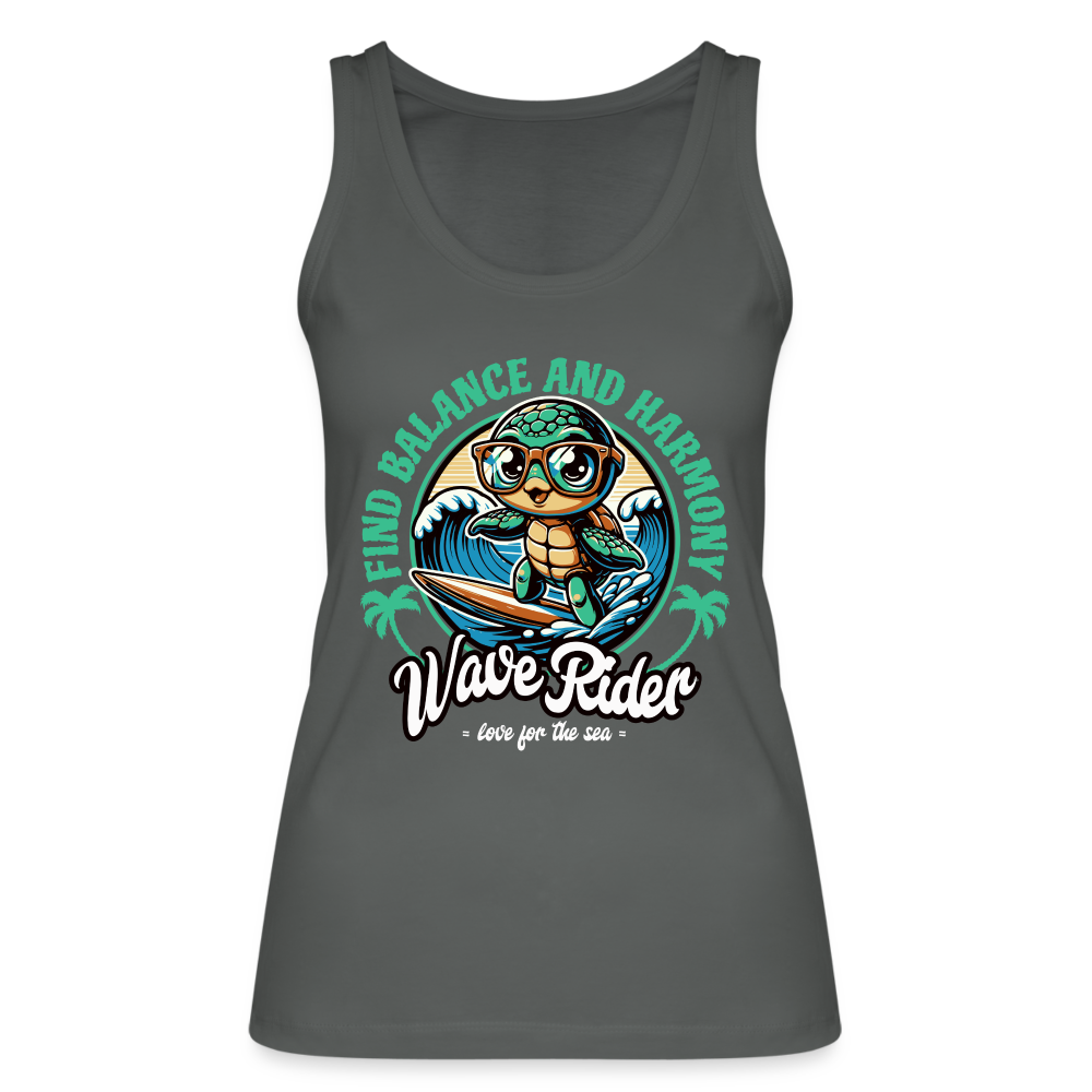 Frauen Bio Tank Top -wave rider- - Anthrazit