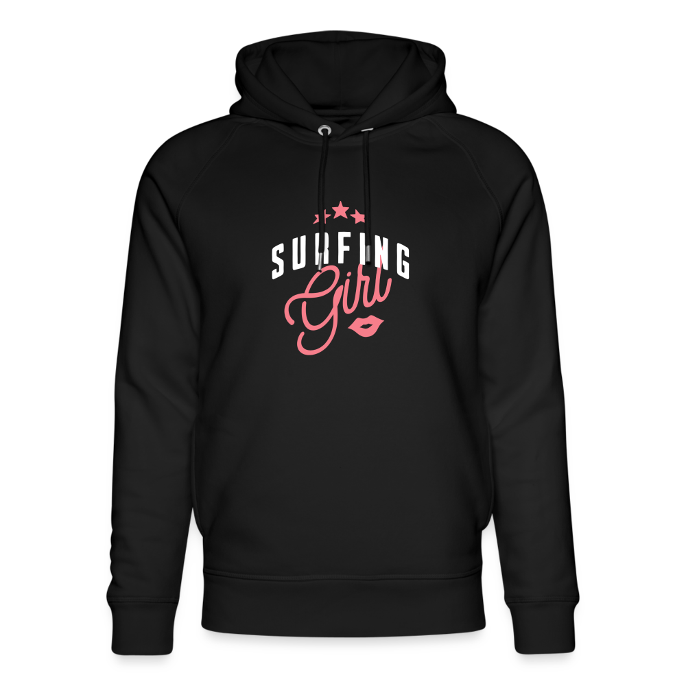 Unisex Bio-Hoodie -surfing girl- - Schwarz