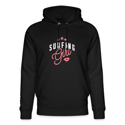 Unisex Bio-Hoodie -surfing girl- - Schwarz