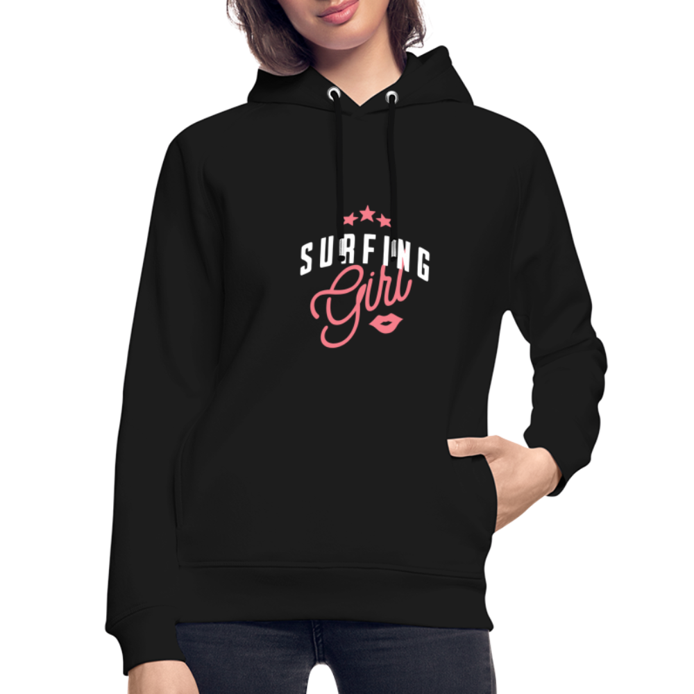 Unisex Bio-Hoodie -surfing girl- - Schwarz