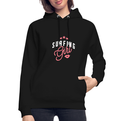 Unisex Bio-Hoodie -surfing girl- - Schwarz