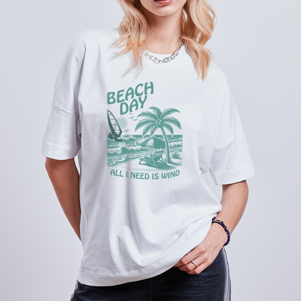 Unisex Oversize Bio-T-Shirt -beach day- - Weiß