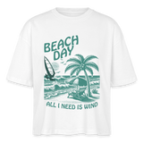 Frauen Boxy Bio-T-Shirt -beach day- - Weiß