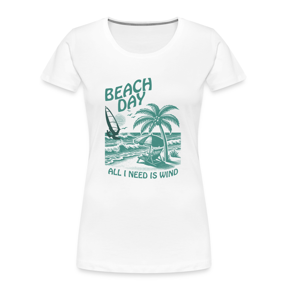 Frauen Premium Bio T-Shirt -beach day- - Weiß