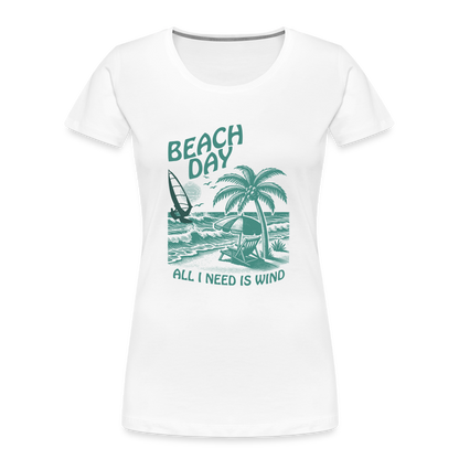 Frauen Premium Bio T-Shirt -beach day- - Weiß