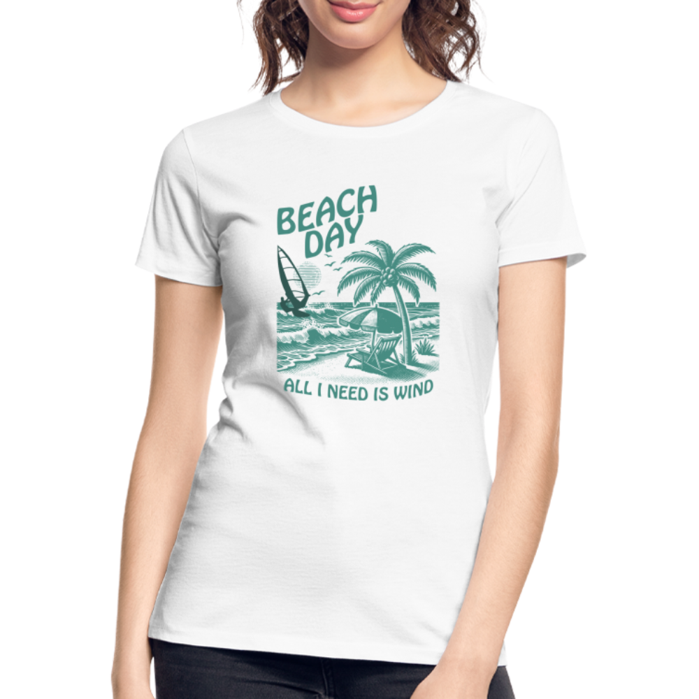 Frauen Premium Bio T-Shirt -beach day- - Weiß