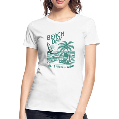 Frauen Premium Bio T-Shirt -beach day- - Weiß