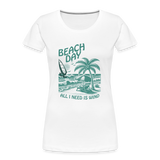 Frauen Premium Bio T-Shirt -beach day- - Weiß