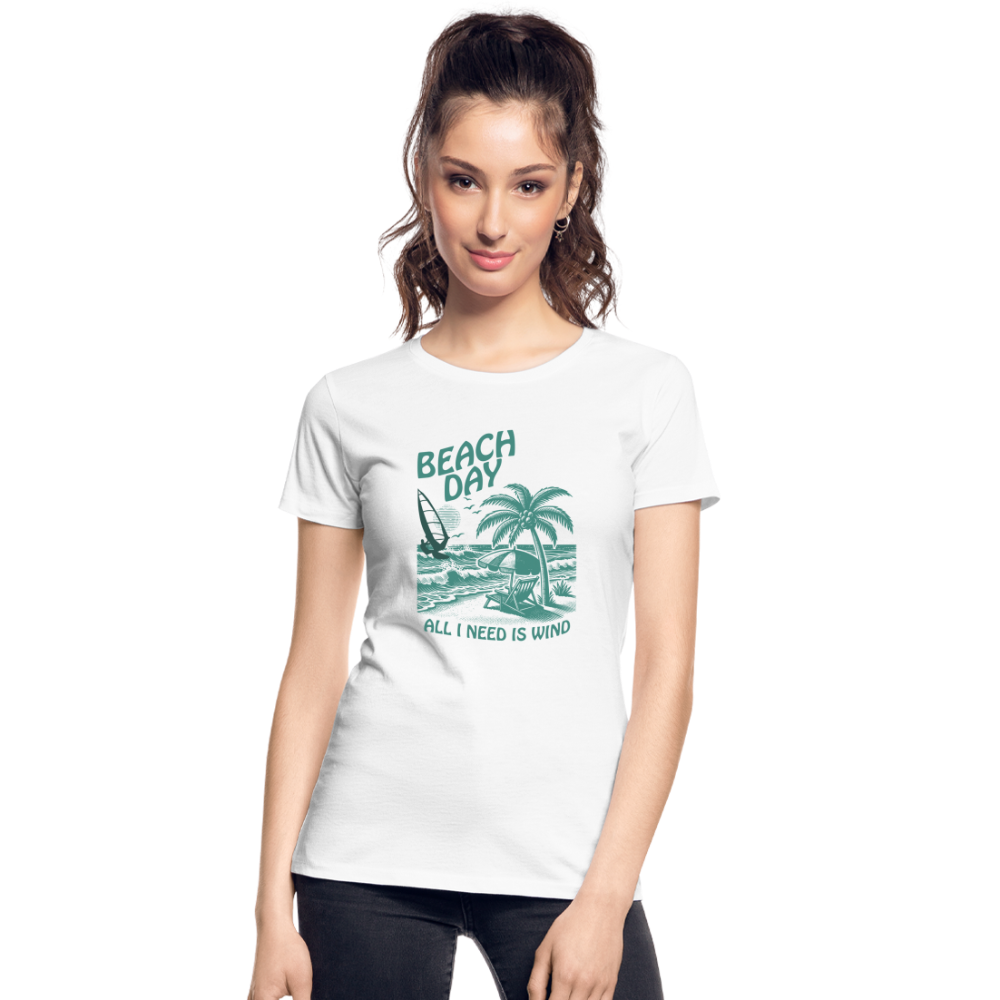 Frauen Premium Bio T-Shirt -beach day- - Weiß