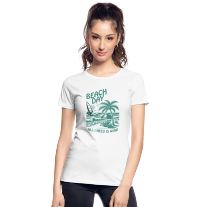 Frauen Premium Bio T-Shirt -beach day- - Weiß