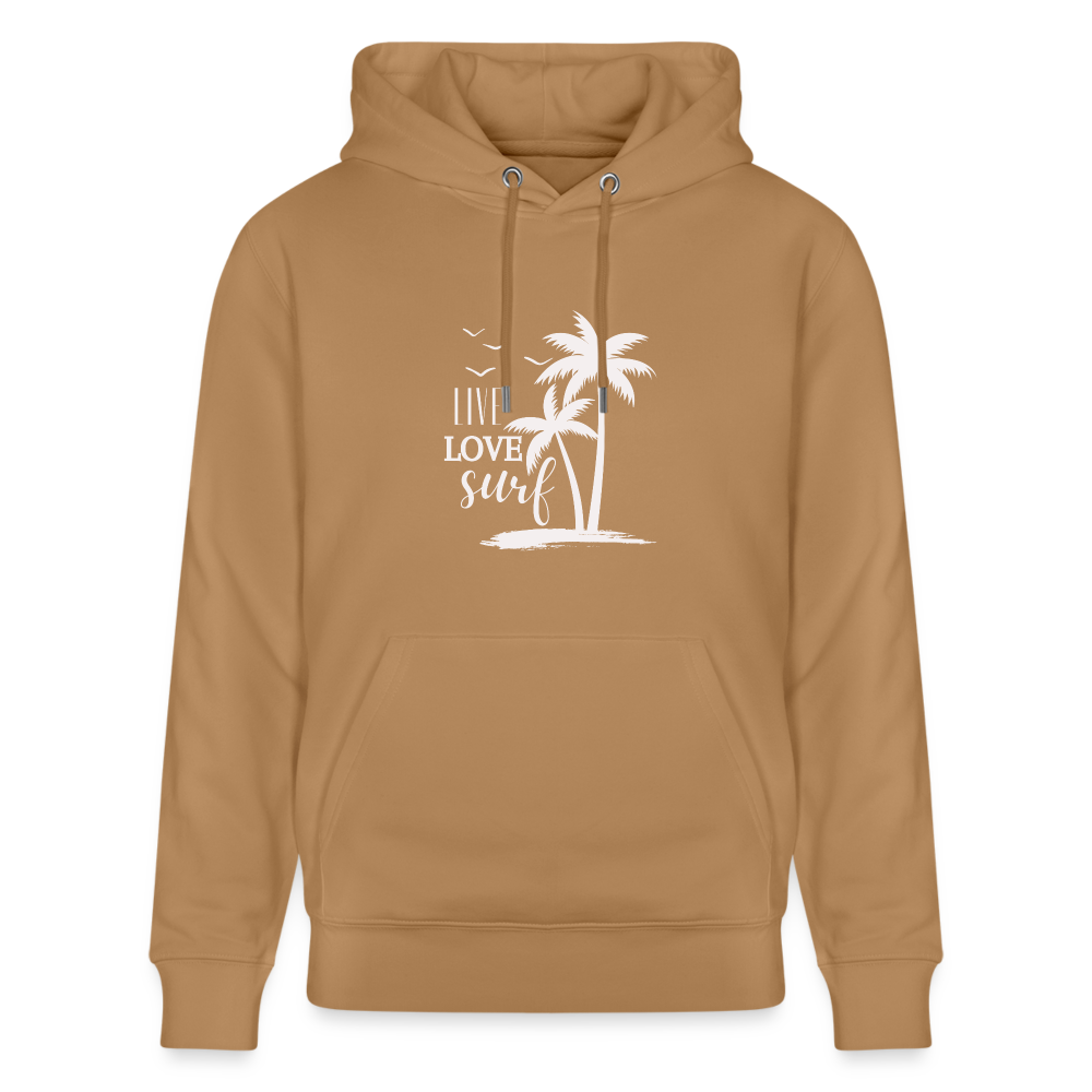 Unisex Bio-Hoodie CRUISER -live love surf- - Latte