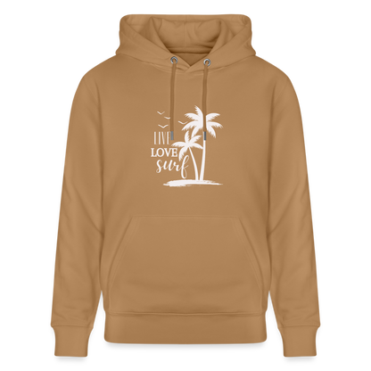 Unisex Bio-Hoodie CRUISER -live love surf- - Latte