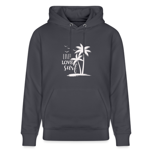 Unisex Bio-Hoodie CRUISER -live love surf- - Indigoblau