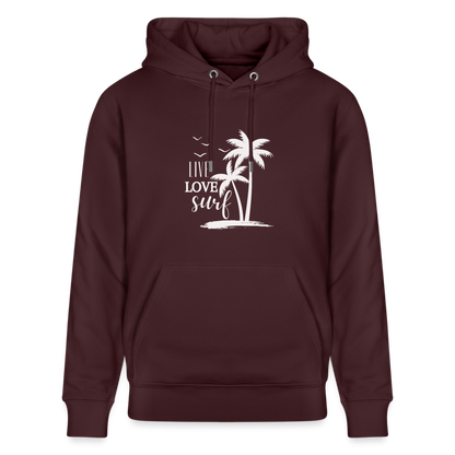 Unisex Bio-Hoodie CRUISER -live love surf- - Maroon