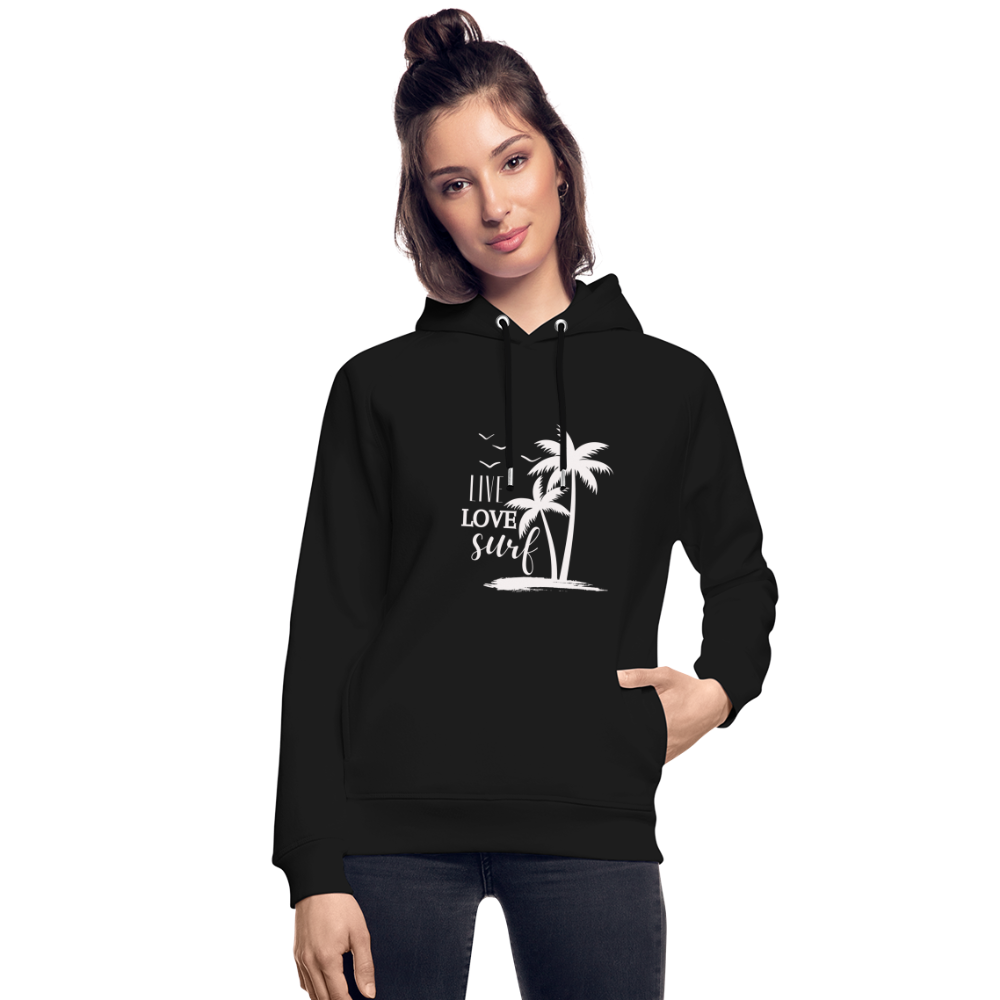 Unisex Bio-Hoodie -live love surf- - Schwarz