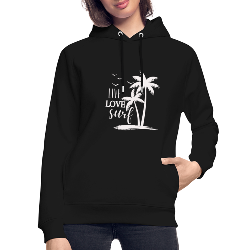 Unisex Bio-Hoodie -live love surf- - Schwarz